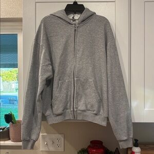 SKIMS Gray Zip-Up Hoodie